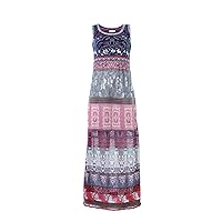 Loose Stitch Dress, Morocco Pattern, Marine Blue, EUR 38 - US 8
