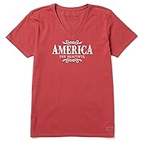 Life is Good Women's Crusher Graphic T-Shirt America The Beautiful