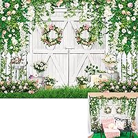 7x5FT Spring Flower Wall Backdrop Mother's Day Green Leaves Butterfly Background Wedding Bridal Baby Shower Supplies Newborn Kids Birthday Party Decor