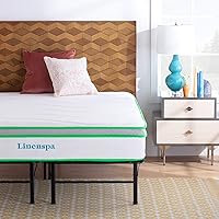 Linenspa 10 Inch Latex Hybrid Mattress with Linenspa 14 Inch Folding Platform Bed Frame - California King