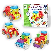 The Learning Journey: Techno Kids 4-in-1 Around Town - Kids Moblie Vehicles Construction Combo Set - Interlocking - Interchangeable STEM Toy Gear Sets for Children Preschool- Ages 3 Years and Up