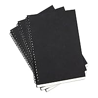 8.65 x 5.9 Inch 3 Pack College Ruled Notebook, Soft Black Cover Spiral Notebook, Memo Notepad Sketchbook, Students Office Business Diary Spiral Book Journal, 160 Pages, 80 Sheets