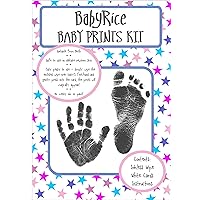 Baby Hand & Footprint Inkless Wipe Kit Black Prints by BabyRice