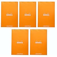 Rhodia Top Staplebound Orange Notepads dot - 8-1/4 in. x 11-3/4 in., Pack of 5