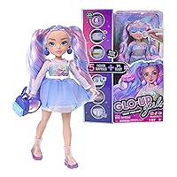 GLO-UP Girls Sadie Fashion Doll, 25 Fabulous Surprises, Face Masks for Both You & Doll, Accessories, Purses, Bath Bomb, Color-Changing Nail Play