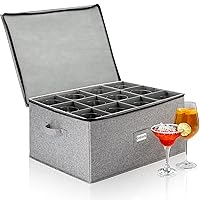 Hard Shell Goblets Storage Box with Dividers - 21