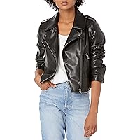 The Drop Women's Heather Faux Leather Moto Jacket