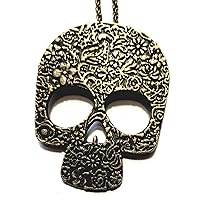 Necklace Luxury Skeleton Head Eye Punisher Squelette Shape Sweet Sparkling Bronze Ton Chain Collar Bead Necklet Pendant Drop Women Fashion Jewelry Shape Trendy Trend by Louiselle Collection