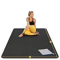 Large Yoga Mat 6'x4'x8mm Extra Thick, Durable, Eco-Friendly, Non-Slip & Odorless Barefoot Exercise and Premium Fitness Home Gym Flooring Mat by ActiveGear