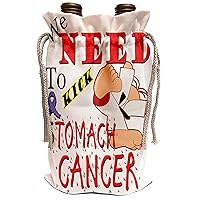 3dRose Blonde Designs Kick The Causes For Support - Kick Stomach Cancer - Wine Bag (wbg_202737_1)