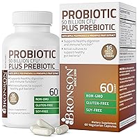Bronson Probiotic 50 Billion CFU + Prebiotic with Apple Polyphenols & Pineapple Fruit Extract for Women & Men Non-GMO, 60 Vegetarian Capsules