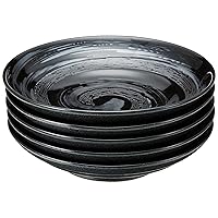 Set of 5 Noodle Plates/Pasta Dish, Hayase Black 7.5 Mitsuwa Noodle Plate, 9.1 x 2.0 inches (23 x 5 cm), Japanese Tableware, Sake Cup, Restaurant, Inn, Commercial Use