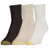 GOLDTOE Women's Ultra Soft Providence Turn Cuff Socks 3 Pack