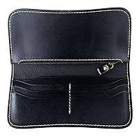 Ancicraft Leather Wallet Black for Men Women Clutch Purse Long with Coin Pocket For Women Men
