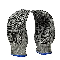 G & F Products 14431M-120 Natural Cotton Work Gloves with double-side PVC Dots Grey Gloves , Assorted ring colors,Medium (Pack of 120 Pairs)