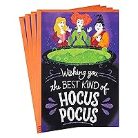 Hallmark Hocus Pocus Pack of Halloween Cards, Sanderson Sisters (4 Cards with Envelopes)