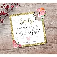 Personalized Flower Girl Gift Puzzle Invitation for Flower Girl Proposal, Custom Will You be My Flower Girl Card with Custom Name, Sister, Niece, Best Friend's Daughter Flower Girl