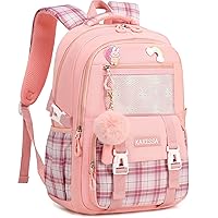 AO ALI VICTORY Girls Backpacks for School Princess Large Kids Bookbags for Teens Women Students (Large, Pink)