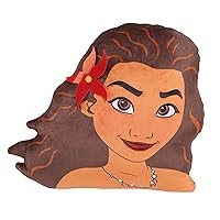 Disney Princess Character Head 12.5-Inch Plush Moana, Soft Pillow Buddy Toy for Kids, Officially Licensed Kids Toys for Ages 3 Up by Just Play