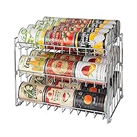 3 Tier Can Organizer | Canned Food Storage Rack | Kitchen Cabinet and Pantry Organization | Holds 36 Cans | Space Saving | Chrome