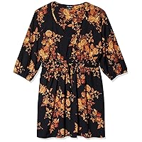 City Chic Women's Floral Printed Tunic Dress with Tie Waist