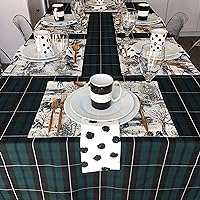 Green Tartan Tablecloth | Christmas Tablecloth, Plaid Tablecloth, Stewart Plaid Tablecloth, Holiday Tablecloth, Forrest Green Tartan Plaid (120