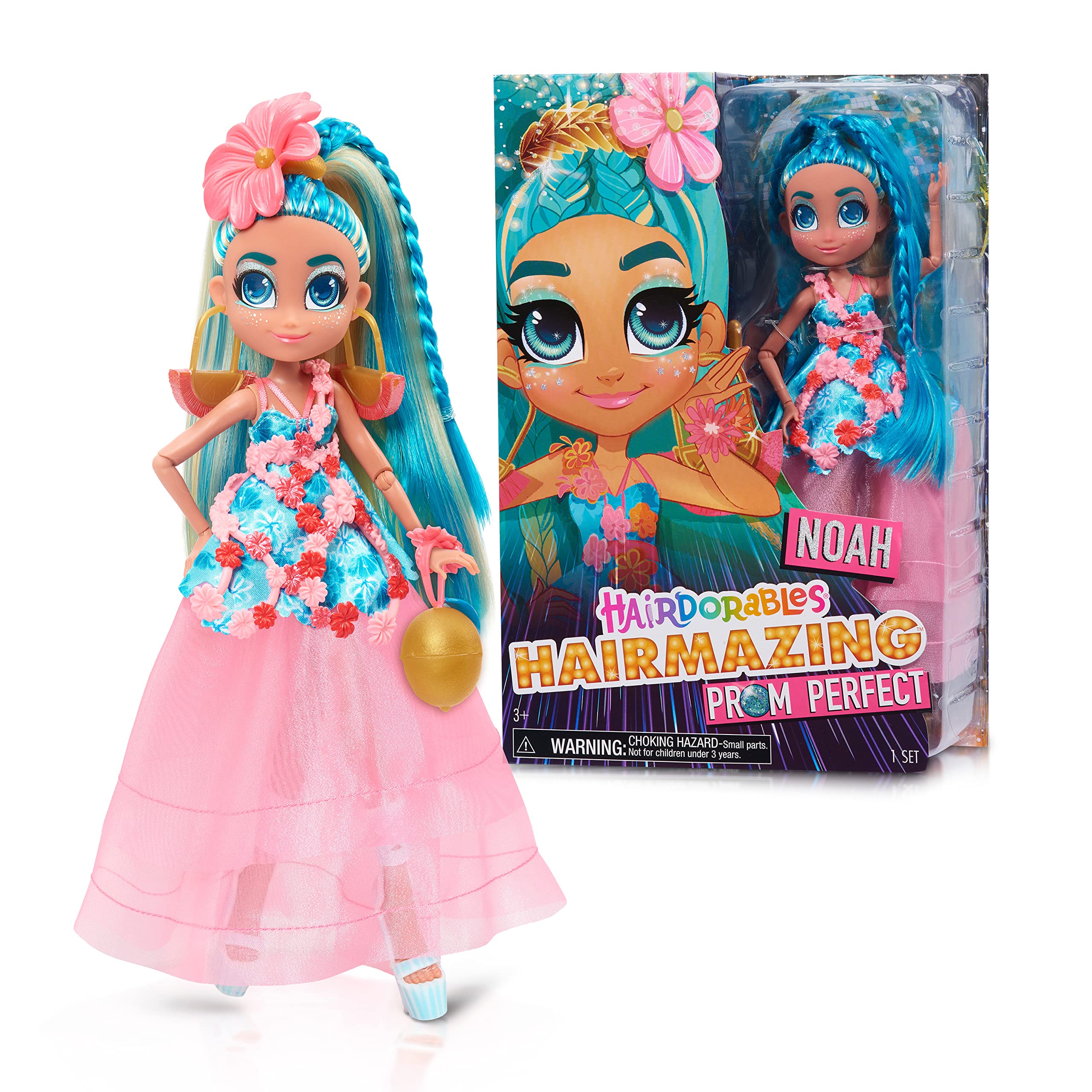 Hairdorables Hairmazing Prom Perfect Fashion Dolls, Noah, Blue and Blonde Hair, Kids Toys for Ages 3 Up, Gifts and Presents by Just Play