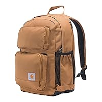 Carhartt 28L Backpack, Durable Pack with Laptop Sleeve and Duravax Abrasion Resistant Base, Everyday Dual Compartment Brown, One Size