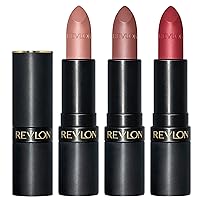 Lipstick Set, Super Lustrous 3 Piece Gift Set, High Impact, Matte Finish in Nude Plum & Red, Pack of 3