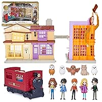 Wizarding World Harry Potter, Amazon Exclusive Deluxe Diagon Alley & Hogwarts Express, 4 Playsets in 1 with Lights & Sounds, 5 Figures, 33 Accessories