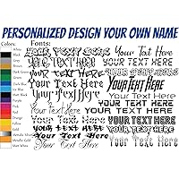 Custom Decal Text Name Sticker Compatible with Tumbler Cup, Laptop, Phones, Boats, Helmets, Bottles, Cars and Vehicles - Design Your Own Custom Vinyl Sticker - Custom Vinyl Lettering - Customized Vinyl Cut Decal