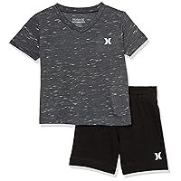 Hurley boys Soft Basic Cloud Slub T-shirt and Shorts 2-piece Outfit SetSoft Basic T-Shirt and Shorts 2-Piece Outfit Set