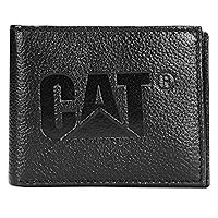 Caterpillar Men's Leather Bifold Wallet with Id Window