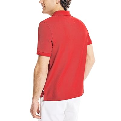  Nautica Mens Short Sleeve Solid Stretch Cotton Pique Polo  Shirt
