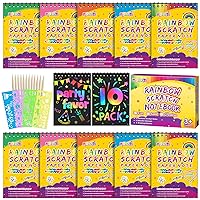 pigipigi Rainbow Art Craft Notebook 60 Pcs Scratch Paper for Kids Party Favors Age 3-12 Boys Girls Art Supplies Birthday Christmas Toy Gift Activity Kit