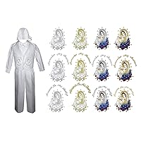 Baby Toddler Boy Baptism Christening Pants Set Outfits Virgin Mary Pope New Born-4T (Medium (6-12 months old), Plain Color Gold Spanish)