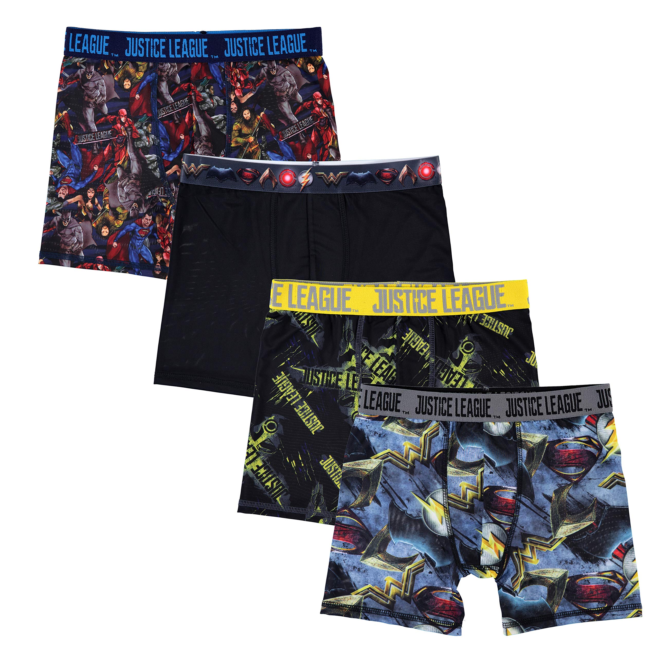 DC Comics Boys' Superhero Boxer Briefs Multipacks with Batman, Flash, Superman & More, Sizes 4, 6, 8, 10, 12