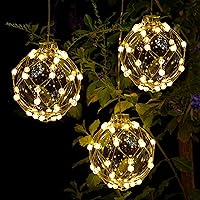Furora LIGHTING Ball String Lights Pack of 3, Waterproof 32 Micro LED Hanging Bubble Lights for Outdoor Decor Patio Yard, Battery Operated