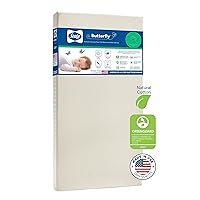 Sealy Butterfly Breathable Waterproof Foam Crib & Toddler Mattress, GREENGUARD GOLD Certified, Made in USA, 52