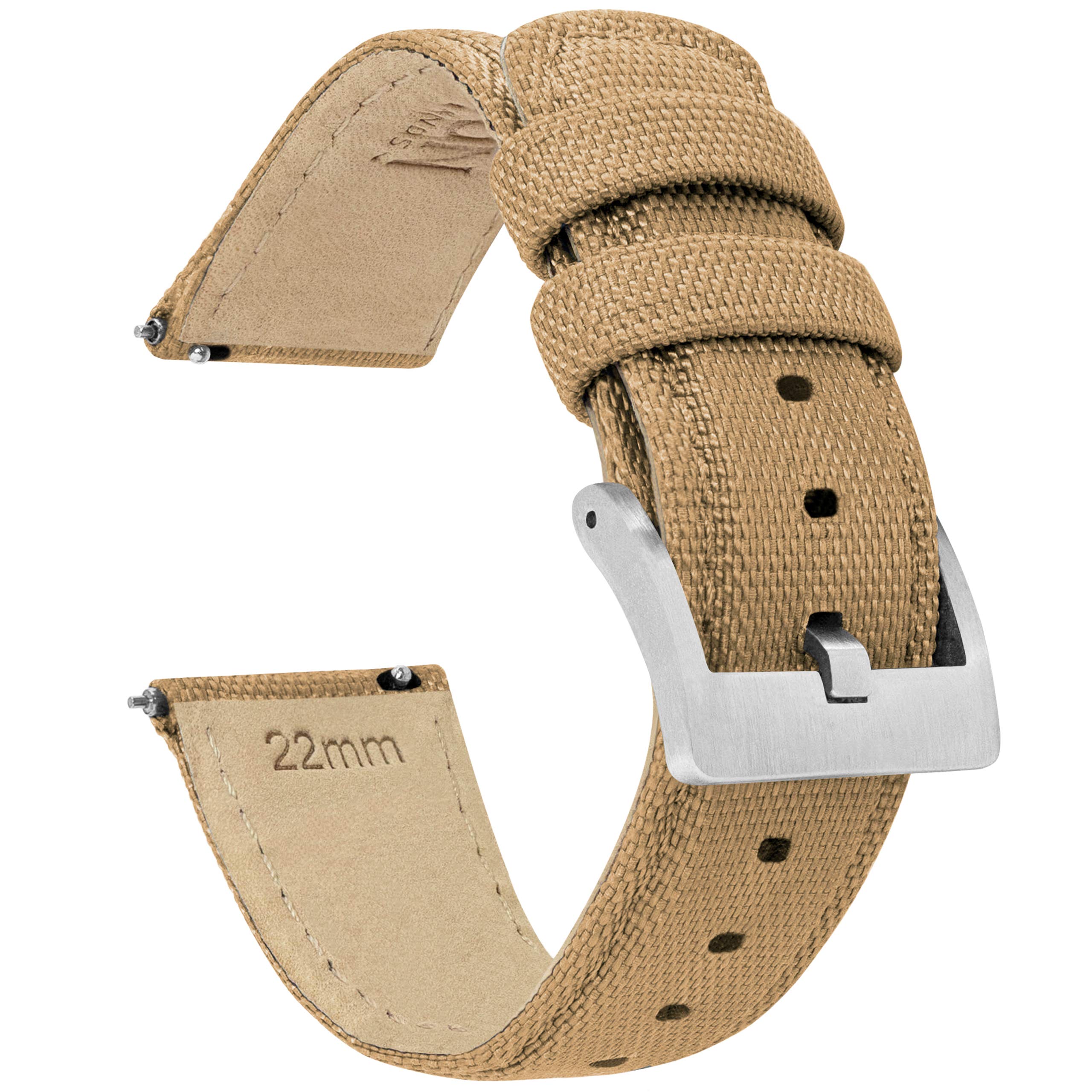 BARTON Sailcloth Quick Release Premium Nylon Weave Choice of Color and Width 18mm, 19mm, 20mm, 21mm, 22mm, 23mm, 24mm