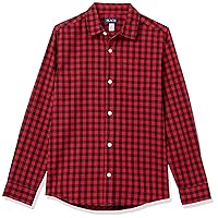 The Children's Place Single Boys Long Roll Up Sleeves Buffalo Plaid Oxford Button Down Shirt