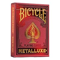 Bicycle Metalluxe Red Playing Cards - Premium Metal Foil Finish - Poker Size