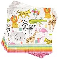 C.R. Gibson Party Animal Fringe Lunch Napkins, 20 Count (Pack of 1) (TW7-25362)
