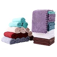 32 Pack Baby Washcloths, Newborn Essentials Super Absorbent Baby Wipes, Gentle on Sensitive Skin for New Born Face, Baby Registry as Shower for Girls and Boys, Multicolor, 9x9 Inch