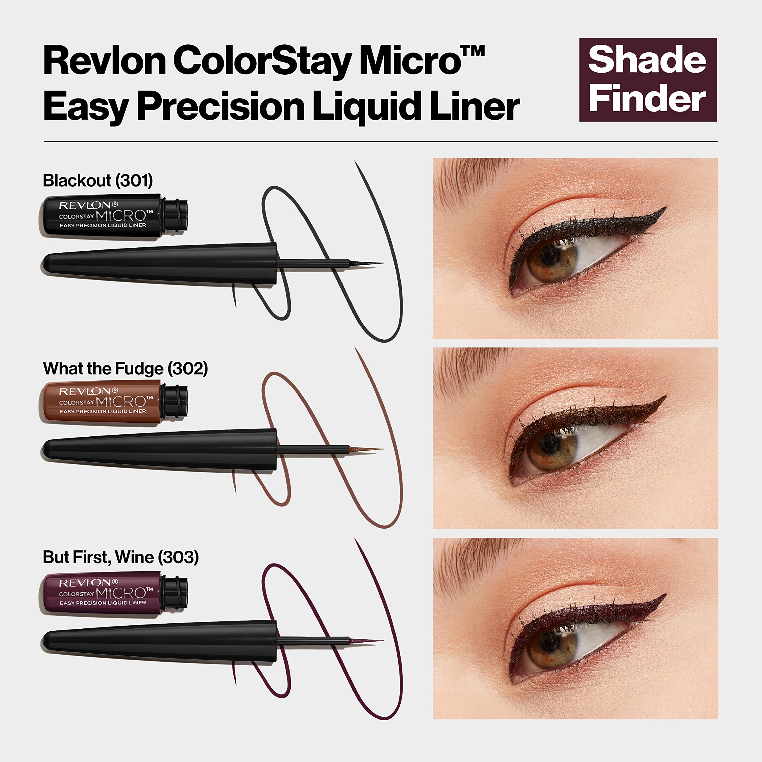 REVLON ColorStay Micro Easy Precision Liquid Liner, 301 Blackout (Pack of 1)