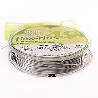 The Beadsmith Flex-Rite Wire – 49 Strand, Nylon Coated, Stainless Steel Beading Wire – Clear Color, 024” Diameter, 100-foot Spool – Flexible Wire for Necklace, Bracelet and Jewelry Making