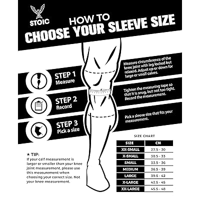 Stoic Knee Sleeves for Powerlifting - 7mm Thick Neoprene Sleeve 
