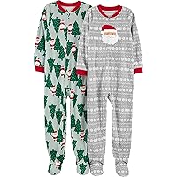 Kids' Holiday Loose-fit Flame Resistant Fleece Footed Pajamas