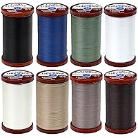 8 Color Bundle of Coats & Clark Extra Strong Upholstery Thread - 150 Yards Each (Black, White, Chona Brown, Driftwood, Green Linen, Hemp, Natural & Soldier Blue)