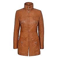 Smart Range New 'MISTRESS' Ladies Tan Gothic Style Fitted Real Lambskin Leather Jacket Coat 1310